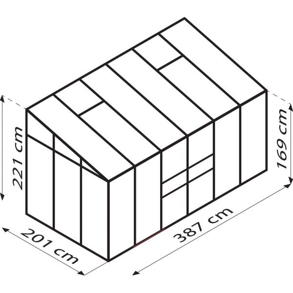 Serre de jardin en polycarbonate 4 mm et aluminium noir Ida - VIT-0222