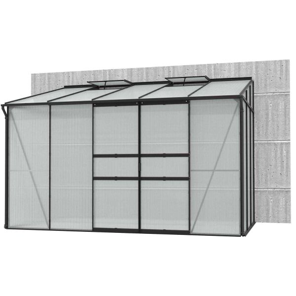 Serre de jardin en polycarbonate 4 mm et aluminium noir Ida