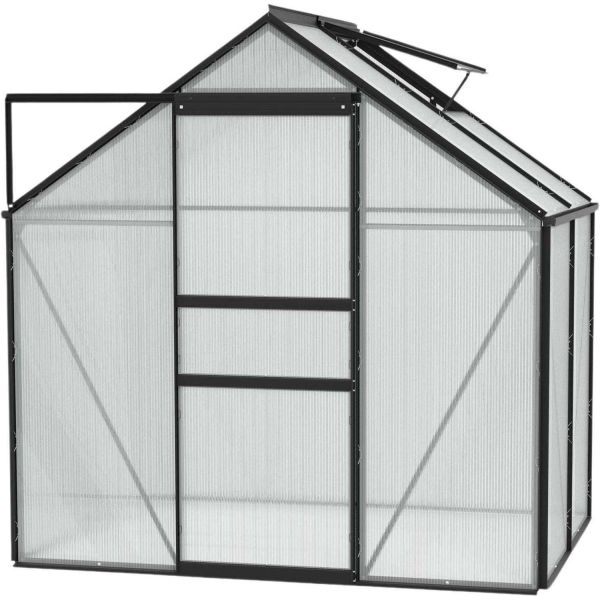 Serre de jardin en polycarbonate 4 mm et aluminium noir Venus