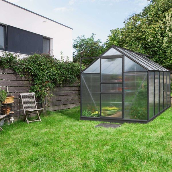 Serre de jardin en polycarbonate 4 mm et aluminium noir Venus - VIT-0135