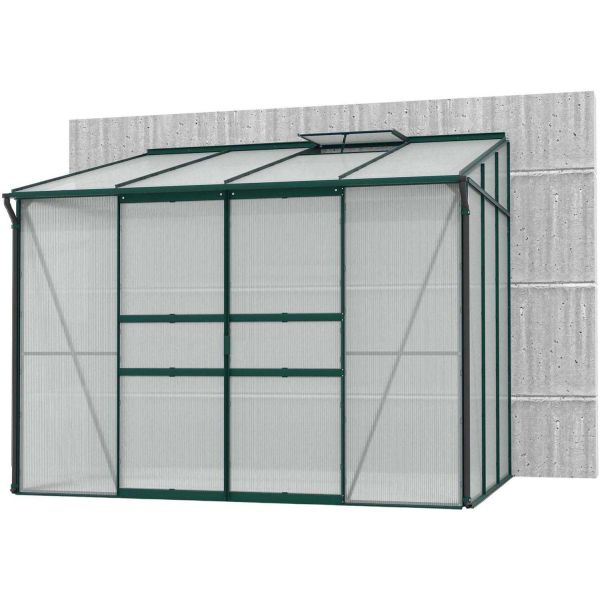 Serre de jardin en polycarbonate 6 mm et aluminium vert emeraude Ida