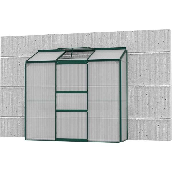 Serre de jardin en polycarbonate 4 mm et aluminium vert emeraude Ida