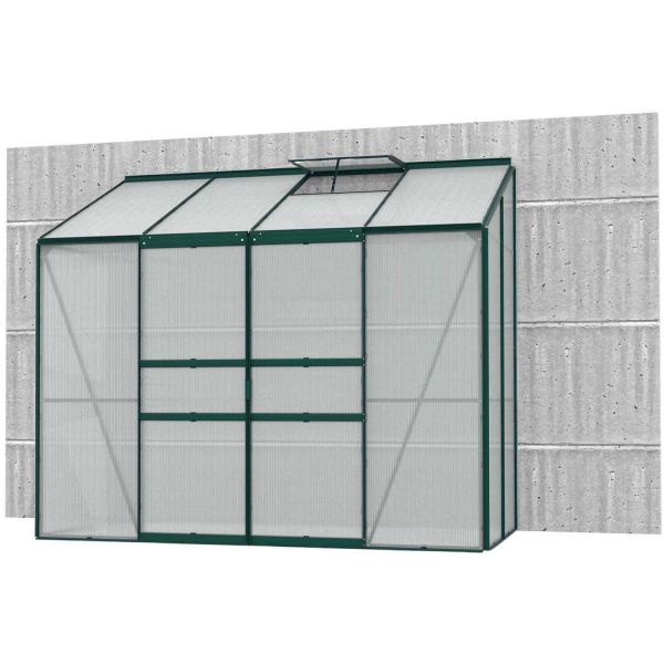 Serre de jardin en polycarbonate 4 mm et aluminium vert emeraude Ida