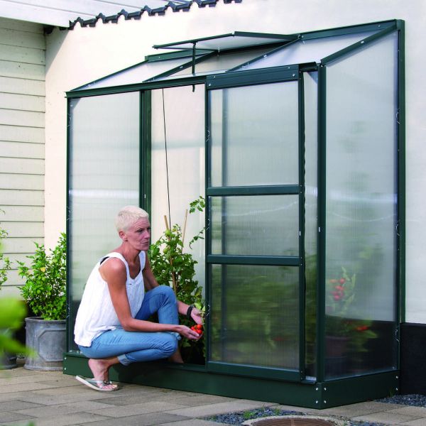 Serre de jardin en polycarbonate 4 mm et aluminium vert emeraude Ida - VITAVIA