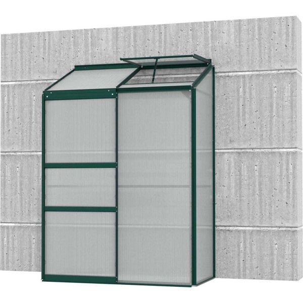 Serre de jardin en polycarbonate 4 mm et aluminium vert emeraude Ida