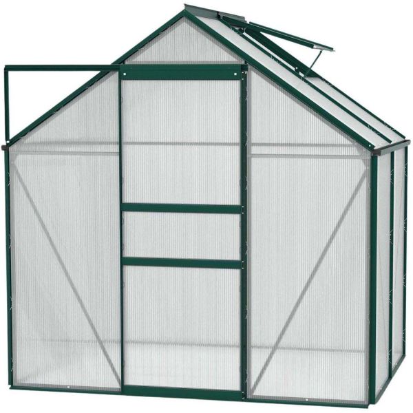 Serre de jardin en polycarbonate 4 mm et aluminium vert émeraude Venus