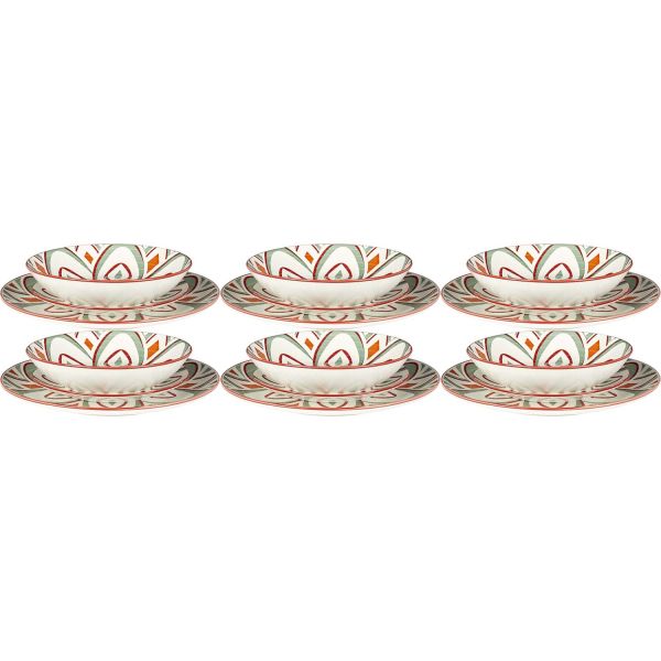 Service 18 pièces en porcelaine Mandala