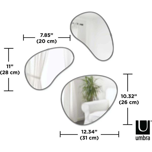 Set de 3 miroirs finition métallique Hubba - UMB-0616