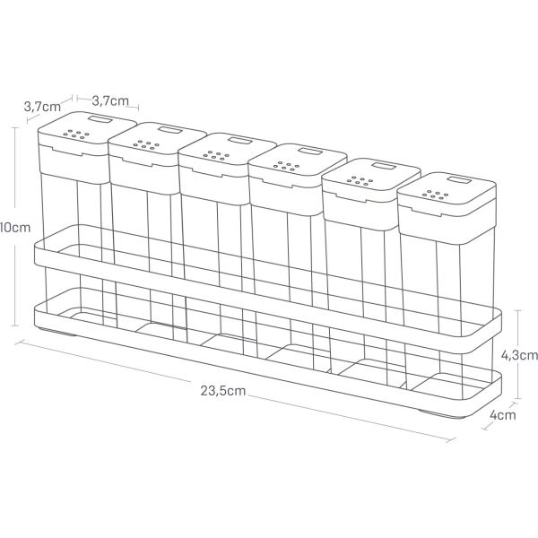 Set de 6 pots à épices avec support Tower - YAM-0166