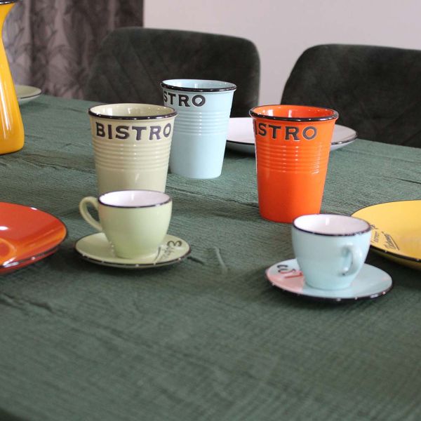 Set 6 tasses et sous tasses expresso Brasserie Bistrot (Lot de 6) - ANT-0379