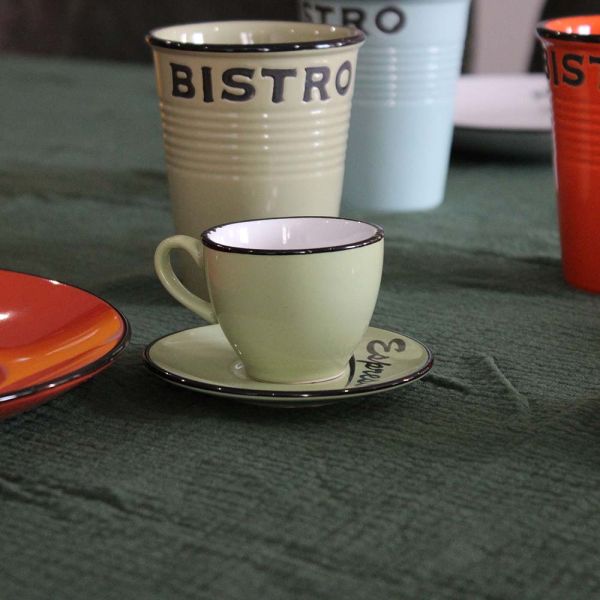 Set 6 tasses et sous tasses expresso Brasserie Bistrot (Lot de 6) - ANTIC LINE CRéATIONS