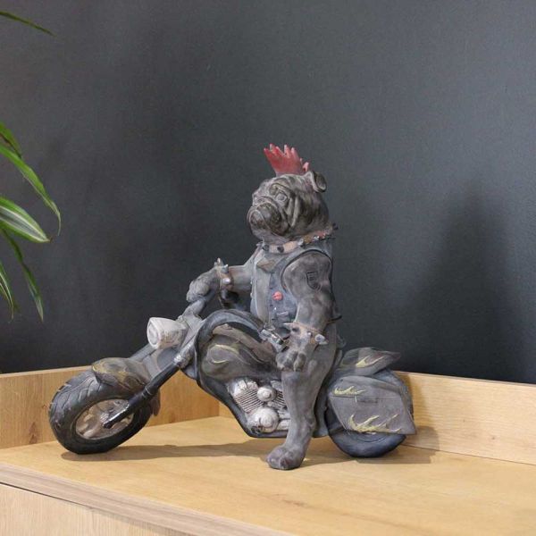 Statuette animal motard en polyrésine - DRI-0119