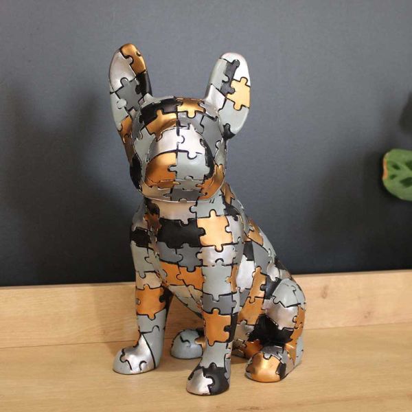 Statuette bouledogue assis en polyrésine Puzzle - DRIMMER