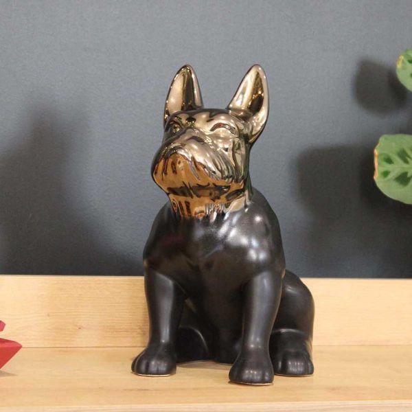 Statuette chien bouledogue en céramique Zoya - DRIMMER