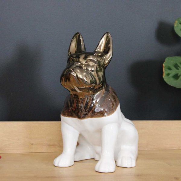 Statuette chien bouledogue en céramique Zoya - DRIMMER