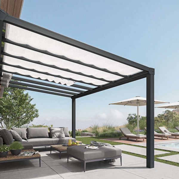 Stores de toit pour pergola effet lin Stockholm - Canopia by Palram