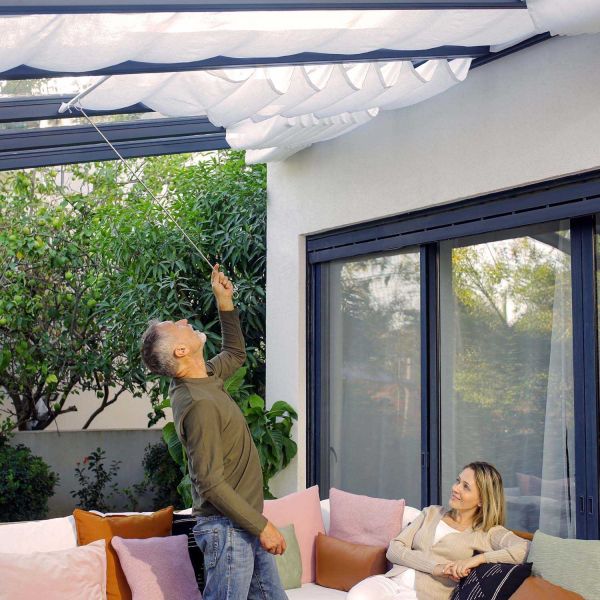 Stores de toit pour pergola effet lin Stockholm - Canopia by Palram