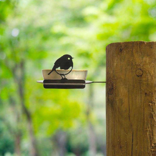 Support pour bol mangeoire en acier corten Bird - 6