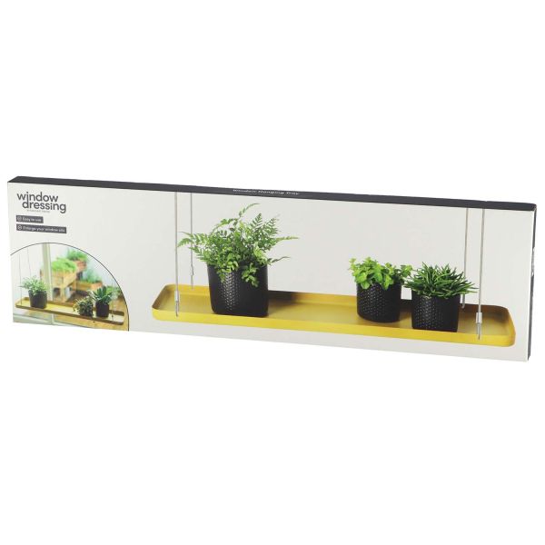 Support à plantes rectangulaire à suspendre doré - 14,90