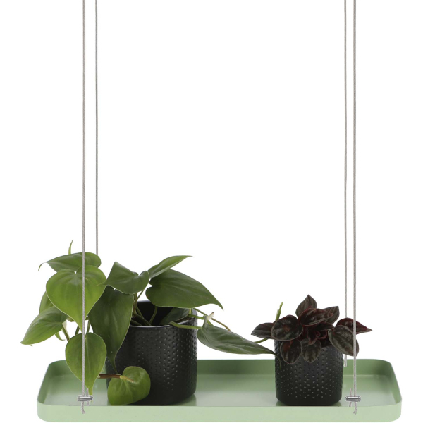 Support à plantes rectangulaire à suspendre vert