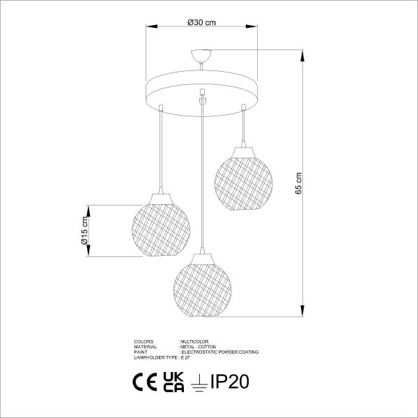 Suspension en métal et coton Light - ASI-0213