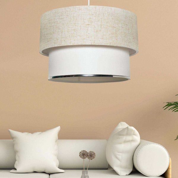 Suspension moderne beige en coton Naia - HANAH HOME