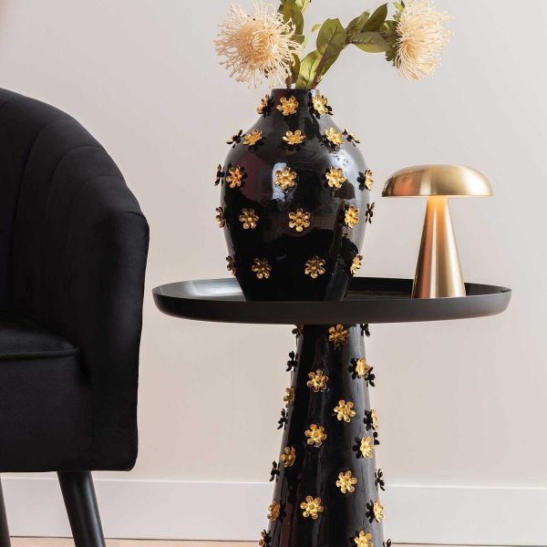 Table d'appoint en métal Golden Flowers - LEITMOTIV