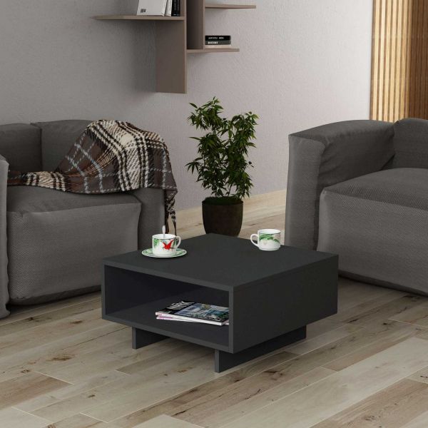 Table basse en aggloméré anthracite Hola - HANAH HOME