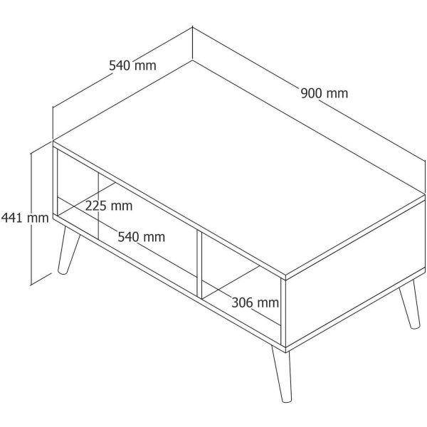 Table basse avec niches Exxen - ASI-1052