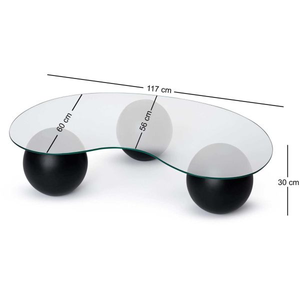 Table basse en verre 120 x 30 x 70 cm Sphere - ASI-1187