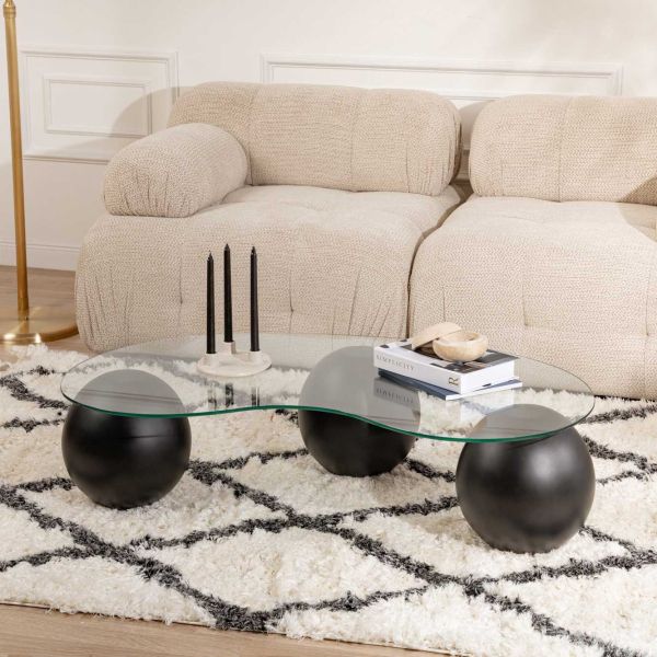 Table basse en verre 120 x 30 x 70 cm Sphere - HANAH HOME