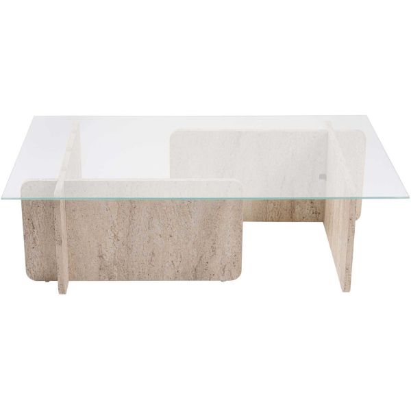 Table basse en verre et aggloméré 105 x 65 x 30 cm Escape