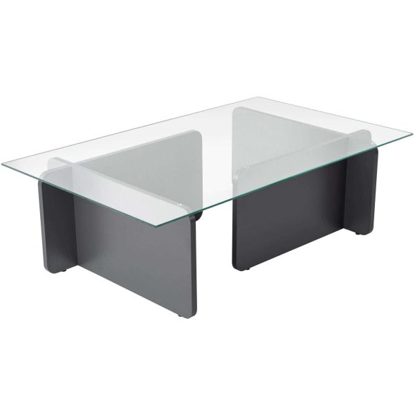 Table basse en verre et aggloméré Flavio