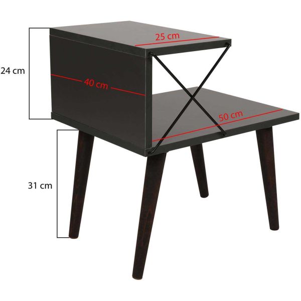 Table de chevet sur 2 niveaux Cross - ASI-1057