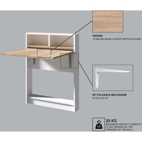 Table de cuisine pliante avec rangements Bracked - 5