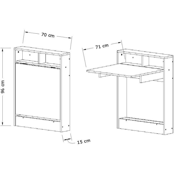 Table de cuisine pliante avec rangements Bracked - ASI-1067