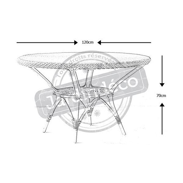 Table de jardin en rotin danielle (cappuccino dominant)