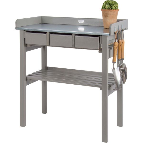 Table de jardinage en pin et zinc - 119