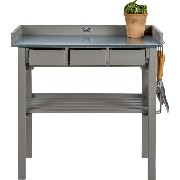 Table de jardinage en pin et zinc - 5