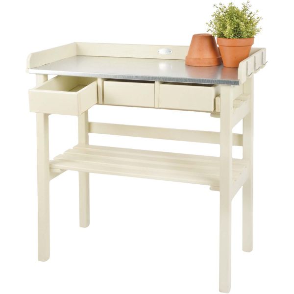 Table de jardinage en pin et zinc - 119