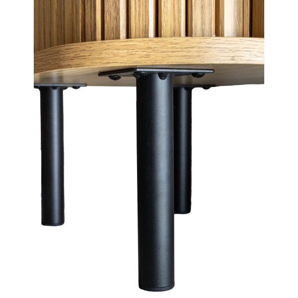 Table de nuit en lamelles bois et métal Kyoto (Lot de 2) - 5