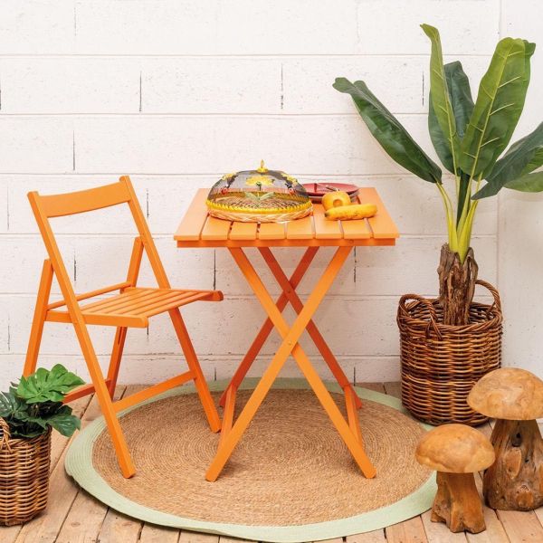 Table pliante 60 x 80 cm en bois Orange - Italiadoc