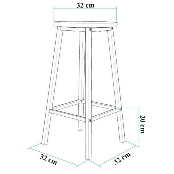 Taboret de bar en aggloméré et métal Mola - ASI-1402