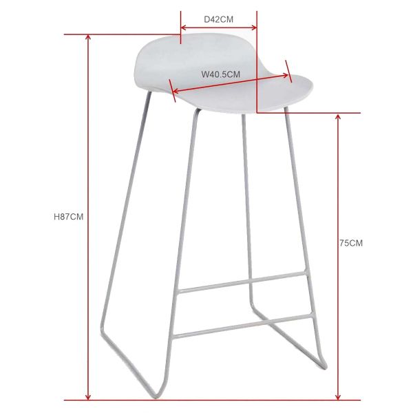 Tabouret de bar en acier et plastique Wave (Lot de 2) - VEN-0512