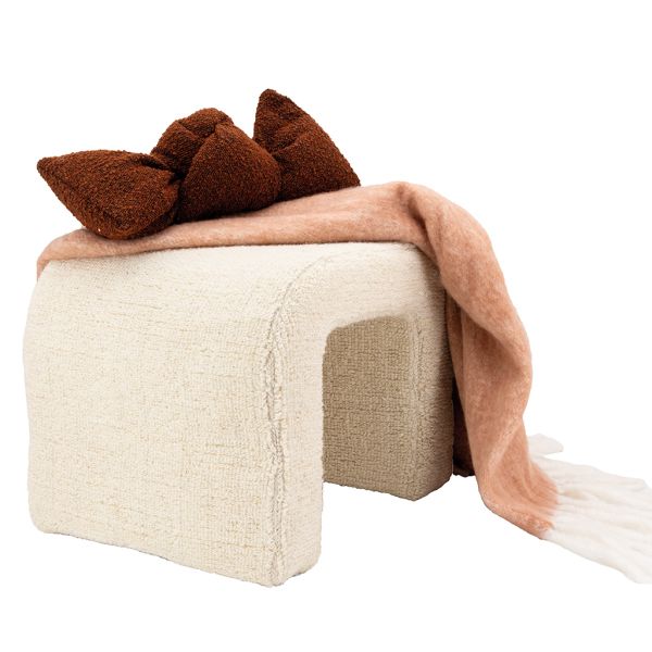 Banc blanc tissu bouclettes - 7