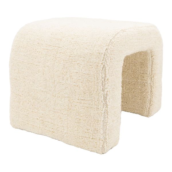 Banc blanc tissu bouclettes