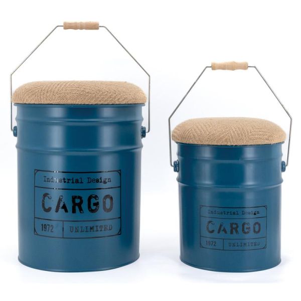 Tabouret/coffre en métal Cargo - AUB-7013