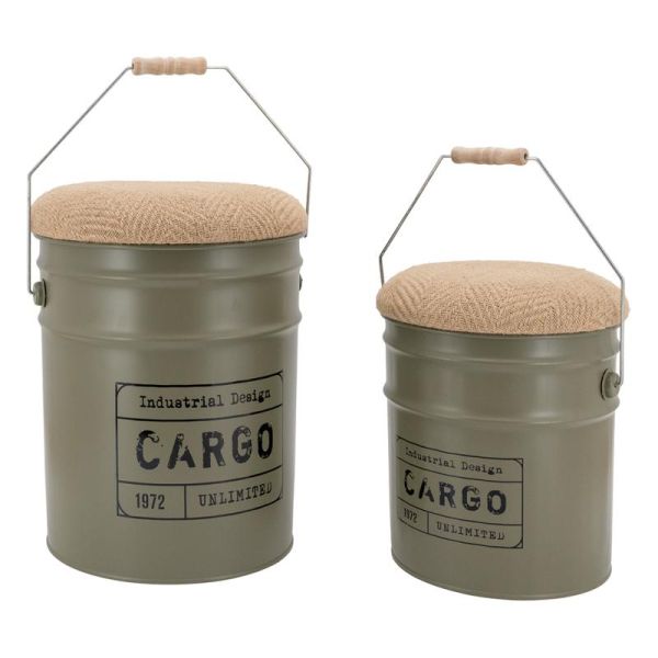 Tabouret/coffre en métal Cargo - AUB-7014