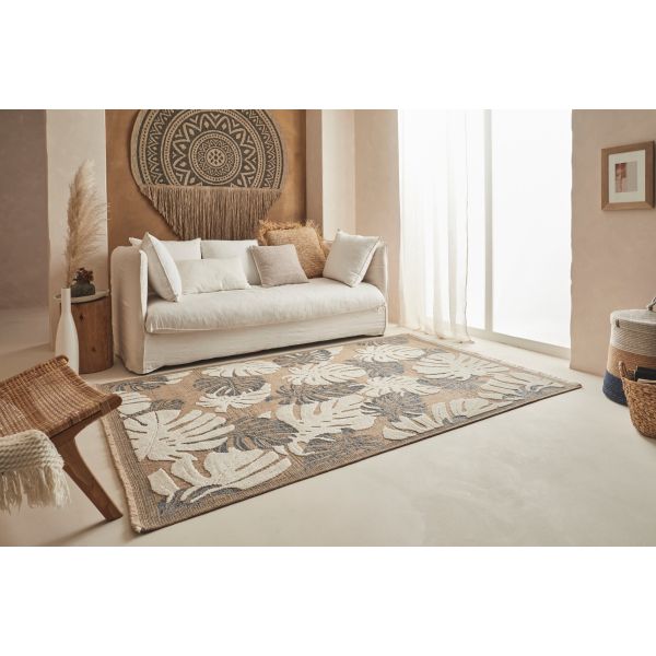 Tapis intérieur extérieur aspect jute Tijuana 9062 bleu - 