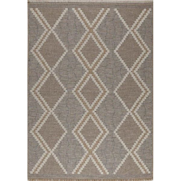 Tapis intérieur extérieur aspect jute bleu Tijuana 9048